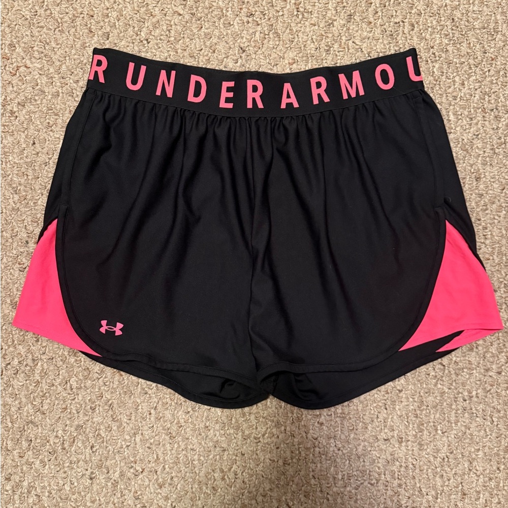 Under Armour Women's Athletic Shorts in Black and Pink